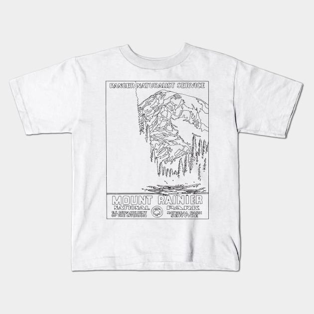 MOUNT RAINIER Kids T-Shirt by TheCosmicTradingPost